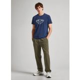 Pepe Jeans Bisiklet Yaka Baskılı Lacivert Erkek T-Shirt PM509381 594 CHERRY