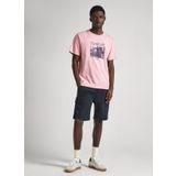 Pepe Jeans Bisiklet Yaka Baskılı Pudra Erkek T-Shirt PM509379 323 COOPER