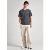Pepe Jeans Bisiklet Yaka Çizgili Antrasit Erkek T-Shirt PM509387 977 CARLISLE