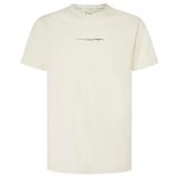 Pepe Jeans Erkek Dave Tee T-Shirt, Bej (Halk White), S