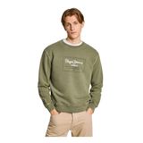 Pepe Jeans Erkek Regular Fit Sweatshirt, Yeşil, M