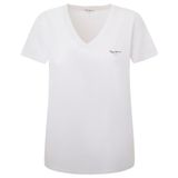 Pepe Jeans Lorette Beyaz Beyaz V Yaka Kadın T-shirt