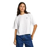 Pepe Jeans Yuvarlak Yaka Düz T-Shirt, S, 5003217802, Beyaz, Kadın