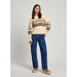 Pepe Jeans Yuvarlak Yaka Standart Nakışlı Ekru Kazak Kadın PL702193 - M