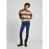 Pepe Jeans Yuvarlak Yaka Standart Nakışlı Kahve Kazak Kadın PL702226 - M