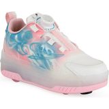 Pepino Çocuk Paten Spor Ayakkabı Tabanı Tekerlekli Çevirmeli Döner Kilitli Mekanizma Nefes Alabilir Taban Sneaker 2227 - Beyaz - Pembe - Turkuaz