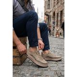 Pepita E146 Rahat Hafif Keten Özel Tasarım Spor Sneaker Erkek Ayakkabı - Camel