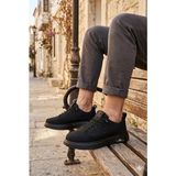 Pepita E327 Rahat Hafif Keten Lastik Bağcıklı Günlük Sneaker Erkek Spor Ayakkabı - Siyah