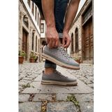 Pepita E385 Rahat Hafif Keten Özel Tasarım Spor Sneaker Erkek Ayakkabı - Gri