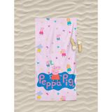 Peppa Pig Desenli Dijital Baskılı Kız Çocuk Plaj Banyo Havlusu - 70 x 140 cm - Pembe
