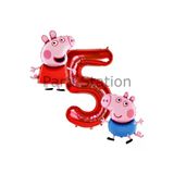 Peppa Pig Konsept 5 Yaş Balon Set Pembe Domuz Peppa Pig George Tema Doğum Günü Folyo Balon Set