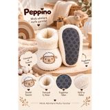 Peppino Bebek & Çocuk Kaydırmaz Tabanlı Ev Botu / Panduf / Kışlık Peluş Bot / Kuzu Desenli