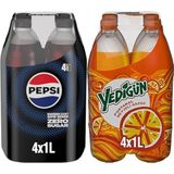 Pepsi 1 lt Zero Sugar Kola + Yedigün 1 lt Portakal Meyveli Gazoz (4 adet)