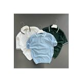 pepule Bebe Beyaz Zümrüt 3 Lü Yaka Detaylı Örme Triko Tshirt