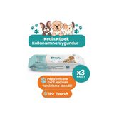 Pepy Kedi ve Köpek Kullanımına Uygun Evcil Hayvan Temizleme Mendili 3 Paket 150 Adet