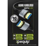 Pequip 10 Metre HDMI 2.1 8K Ultra HD Kablo 48Gbps HDR eARC 4K PS5 Xbox Monitör TV Projektör Dolby Vision Dynamic HDR ARC