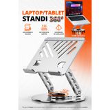 Pequip Metal Laptop Standı 360 Derece Dönebilen Açı Ayarlı Notebook Macbook Yükseltici