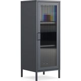 Pera Camlı Metal Dolap 42X110CM, Cam Kapaklı Vitrin - Büfe - Kitaplık ve Çok Amaçlı Dolap ( Raf Ayarlanabilir) Ral 7016 Antrasit - 42 x 110 cm