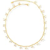 Pera Collection Palermo Altın Kaplama Kadın Inci Kolye - Beyaz - Standart
