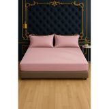 Pera Deluxe Pembe Renk Pamuklu Penye Lastikli Çarşaf 100x200 cm – Yerli Üretim