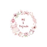 Pera İsme Özel Bebek Etiket / Sticker Yuvarlak 4 Cm Çapında 72 Adet