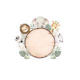 Pera İsme Özel Safari Tema Yuvarlak Bebek Çikolatası Etiketi 4 Cm / 72 Adet