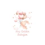 Pera İsme Özel Tavşan Tema Bebek Çikolatası Etiketi Yuvarlak 4 Cm 70 Adet
