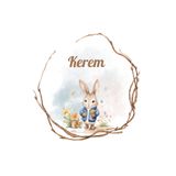 Pera İsme Özel Tavşan Tema Etiket/sticker 4 Cm Yuvarlak 72 Adet