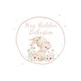 Pera İsme Özel Tavşan Tema Yuvarlak Bebek Sticker/etiket 4 Cm 72 Adet