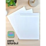 Pera İstanbul 25 Adet 24X32 cm Beyaz Davetiye Lüks Tebrik Kartı Mektup Mühür Cüzdan Büyük Kapasiteli Torba Zarf - 16x23