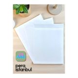 Pera İstanbul 25 Adet 24x32 cm Beyaz Davetiye Lüks Tebrik Kartı Mektup Mühür Cüzdan Büyük Kapasiteli Torba Zarf