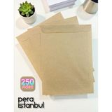 Pera İstanbul 250 Adet 24X32 cm Kraft Davetiye Lüks Tebrik Kartı Mektup Mühür Cüzdan Büyük Kapasiteli Torba Zarf - 16x23