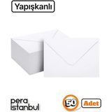 Pera İstanbul 50 Adet Yapışkanlı 13X18 Beyaz Davetiye Lüks Tebrik Kartı Mektup Mühür Büyük Kapasiteli Torba Zarf - 13*18 - Para Zarfı