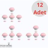 Pera İstanbul Pratik 12'li Mantar Şeklinde Yorgan Sabitleme Iğnesi Düğmeli Klips Çarşaf Yorgan Kılıfı Sabitleyici - Pembe - Tek Seçenek