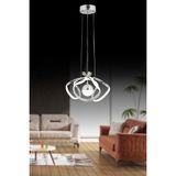 Pera Jewelry LED Avize Ufo 3lü Sarkıt Çift Renk Işıklı - Krom