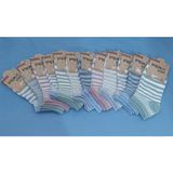 Pera Kadın Parfümlü Çizgili Patik Çorap 12'li Paket (35-40) - Çok Renkli-KR1 - 35 - 40