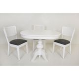 Pera Oval Baba Ayak Açılır Beyaz Mutfak Masa/iznik Hasırlı Mutfak Takımı, 73X108 30