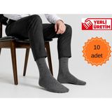 Pera Socks Erkek Bambu Çorap 10'lu Gri – Nefes Alan, Terletmeyen, Dikişsiz Burun, Esnek Lastik, Günlük & Klasik Kullanım - 40 - 44