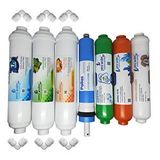 Pera Water Kapalı Kasa Su Arıtma Cihazlarına Uygun Pallas 80 Gpd İnline 7'li Alkali Mineral Filtre Seti ve Bağlantı Dirseği