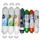 Pera Water Kapalı Kasa Su Arıtma Cihazlarına Uygun Platinium 80 Gpd İnline 7'li Alkali Mineral Filtre Seti ve Bağlantı Dirseği
