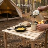 Pera Wooden Novad Katlanır Ahşap Kamp Masası 60X60 cm - Ahşap - Bej