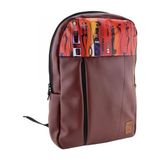 Perabags Afrika Desenli Laptop Sırt Çantası - Bordo