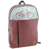 Perabags Tasarım Bisiklet Baskılı Laptop Sırt Çantası - Bordo