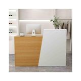 Perakende ve Ofis için Modern Resepsiyon MasasıÖdeme Sayacı - Verimli Müşteri Hizmetleri ve Profesyonel Çalışma Alanı için Modern Ticari Mobilyalar, (Ahşap, SAĞ_120CM/47.3IN)