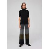 Peraluna Betty Blouse Balıkçı Yaka Kısa Kollu Ince Basic Kadın Triko Bluz - Ekru Melanj