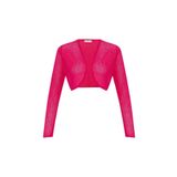 Peraluna BUTTERFLY BOLERO File Örgü Uzun Kol Triko Kadın Bolero Magenta Pembe