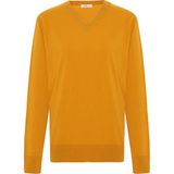 Peraluna Mateo V Neck Pullover Yumuşak Tuşeli Mevsimlik Erkek Triko Kazak - Hardal - 2XL