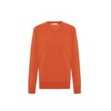 Peraluna MATEO V NECK PULLOVER Yumuşak Tuşeli Mevsimlik Erkek Triko Kazak - Turuncu