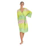 Peraluna SAKURA Çan Kollu Viskonlu Yazlık Kadın Triko Kimono Lime Melanj