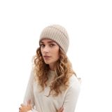 Peraluna SORREL BEANIE Çizgi Detaylı Ribana Örgü Kadın Triko Bere - Sütlü Kahve